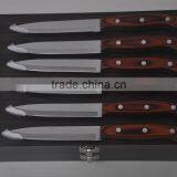 Wooden Handle Stainless Steel Steak Knife Set thumbnail-2