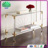 High Quality Acrylic Italian Console Table Living Room Lucite Corner Table Gold Metal Corner Table thumbnail-2