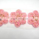 New Latest Csutom Gold Line Chiffon Flower Applique Work Designs for Dress thumbnail-3