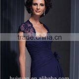 Dark Blue Capsleeve Lace Mother Bridesmaid Dress thumbnail-2