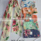 Fashion Popular Chiffon Spring Floral Hot Scarf 100%viscose thumbnail-1