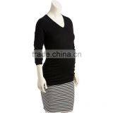 Organic Cotton v Neck Maternity t Shirts Maternity Clothing Wholesale thumbnail-1