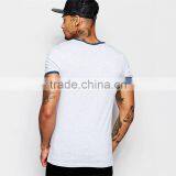 Custom Mens Contrast Ringer Neck t Shirt Stretch Muscle Fit Cotton t Shirt thumbnail-2