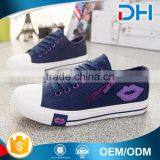 Lady's Lace-up Canvas Shoes With Zipper and Lips Decoration thumbnail-3