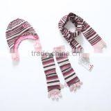 Latest Accessories Kids Baby Girls Winter Knitted Cashmere Scarf Hat Glove thumbnail-2