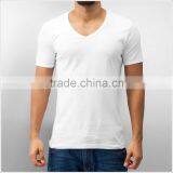 Factory Custom Flexible Fit Tee Shirt Cotton and Spandex V Neck T Shirt thumbnail-1