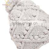 Light Color 100 Cashmere Cable Knitted Winter Hats for Women thumbnail-2