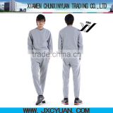 custom oem men plain cotton fleece sweat suits made in China