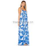 Custom Print Bohemian Dress Plus Size Flowing One Piece Maxi Dress thumbnail-2
