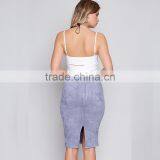 Lavender New Color Midi Suede Pencil Skirt Nice Fit Modern Simple Ladies Wear thumbnail-4