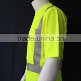100%polyester Short Sleeve Reflective Chest Pocket Fluorescent T-shirt thumbnail-5