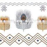 2015 Hot Sale Gold and Silver Feathers Tattoo Stickers thumbnail-6
