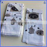 Custom Printed White Cotton Waffle Weave Kitchen Towels thumbnail-1