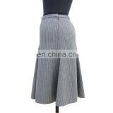 High Quality Elegant Office Knee Length Formal Stripe Trumpet Skirt thumbnail-4