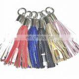 Cheap Wholesale Leather Tassels Keychain With USB Wire thumbnail-2