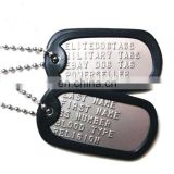 2016 Cheap raised metal aluminum dog tags with ball chains