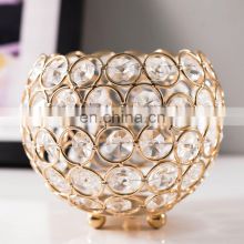 European Style Single Head Golden Candle Cup Crystal Ball Candle Holder Metal Candlestick Holder For Wedding Candlelight Dinner