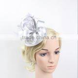 Wholesale 6 Color Feather Satin Fascinator Hair Clip Wedding Cocktail Hat thumbnail-3