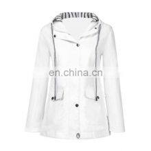 Индивидуально изготовленная женская водонепроницаемая дождевка с капюшоном для активного отдыха на открытом воздухе плюс большой куртка-ветровка thumbnail-3