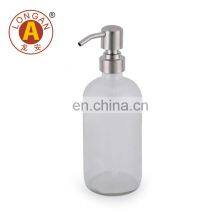 Wholesale China Factory Amber Lotion Glass Metal Pump Cosmetic 200ml Bubble Bath Bottle For Shampoo thumbnail-5