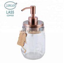 High Quality Wholesale Stainless Steel Bronze Pump Shampoo Bottle Round Shape Glass Cream Mason Jar thumbnail-1