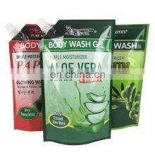 Plastic Stand up Nylon Pouch Packing Body Wash Goat Milk Gel Liquid Packaging Spout Bag With Cap thumbnail-5