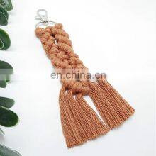 Hot Sale Macrame Keychain Pastel Colors Handmade Woven Bag Charm Boho Rustic thumbnail-2