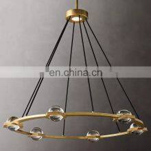 Customized Eclatant Metal Industrial Brass Glass Ball Round Chandelier Home Project Hotel Light Luxury Ceiling Lighting thumbnail-1