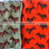 Neon Orange Horse Printed Scarf Beige Horse Scarf With Neon Printed thumbnail-1