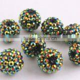 Peacock Green AB Color Resin Rhinestone Ball Beads for Chunky Necklace Jewelry, Custom Design Accept Wholesales 10mm to 40mm thumbnail-1