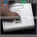 RJ45 RJ11 Wall Plate Network 2 Ports 86*86mm Flat Shuttered FacePlate With "data" "phone" Mark thumbnail-6