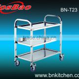Cosbao 3 tier stainless steel serving trolley/tray trolley (BN-T23)
