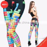 ladies exercise leggings fast deliver ready stock sexy tetris custom printed leggings for ladies wear
