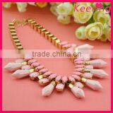 Hot Sale Gold Chain With Pink Beads Fashion Necklace WNK-270 thumbnail-1