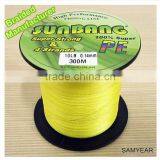 Sunbang Factory Wholesale Fishing Tackle Super Strong Braided Fishing Line Yellow 10lb 300m thumbnail-1