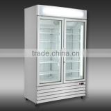 300-800 liters HOT SALES DOUBLE GLASS DOORS ICE CREAM DISPLAY FREEZER