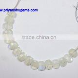 White Rainbow Hand Made 10*14 mm Faceted Oval Shape, 6" Strand Length 100% Natural Gemstones