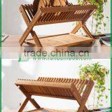 Folding Bamboo Dish Rack With 2 Tier thumbnail-1