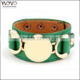 Cuff Bracelet Cheap Leather Bracelets Stainless Steel Monogram Leather Cuff Bracelet thumbnail-6