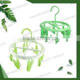 Ellipse-shaped Plastic Clothes Hanger(8 Pegs)-8090