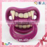 2015 Hot Sell Silicone Funny Baby Pacifier Colorful Design for Baby Soothe Novelty Pacifier Baby Vampire Pacifier