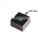 Cube Black Plastic LED Light Base With Power Adaptor for Crystals