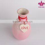 Pink Color and Love Letter Ceramic Wedding Flower Vase for Valentine's Day thumbnail-2