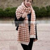 Korea ladies 100% acrylic stripe hollow knitting winter scarf