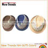 Fashion Man Geometry Style Straw Tied Fedora Hat thumbnail-2