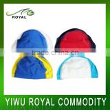 Fashion Colorful College Fabric Lycra Swim Cap