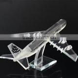 Custom Crystal Glass Passenger Plane Model for Wholesale