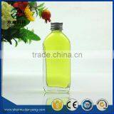 Transparent 50ml Glass Liquor Bottle Glass Square Bottles With Screw Cap