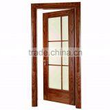 High Quality Almila Walnut Finished Glazed Wooden Door thumbnail-1