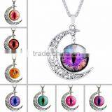 2016 Silver Plated Color Women Glass Cabochon Pendant Necklace Wholesale thumbnail-5